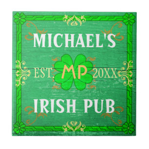 Anpassbare Hausbar Irish Pub Grün Fliese