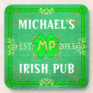 Anpassbare Hausbar Irish Pub Grün Untersetzer