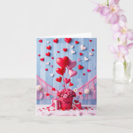 Anpassbare Herzen & Geschenke Valentinstag Karte