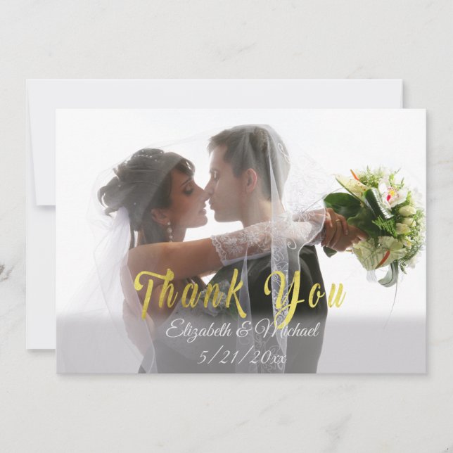 Anpassbare Hochzeit Dankeschön Karte (Vorderseite)
