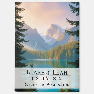 Anpassbare Hochzeit Speichern Sie das Datumsmagazi Magnet