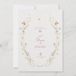 Anpassbare Hochzeitseinladung mit Wildblumen Einladung