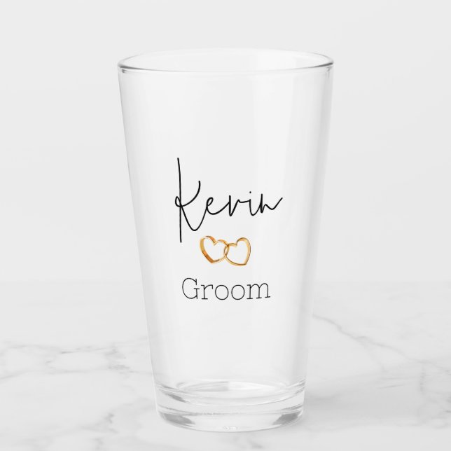Anpassbare Hochzeitsgrauglas-Tumbler Glas (Vorderseite)