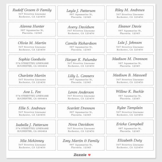 Anpassbare Hochzeitskleber Aufkleber (Blatt)