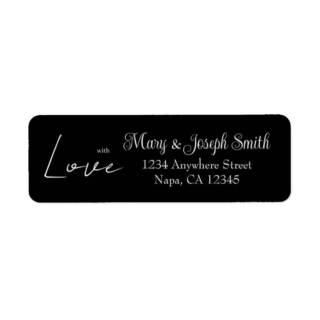 Anpassbare Hochzeitstypografie "Mit Liebe" als Ges (Vorne)