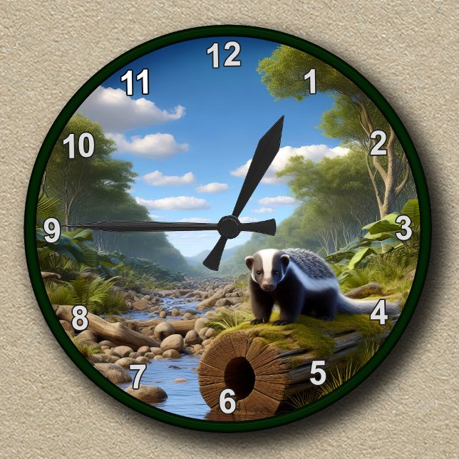 Anpassbare Honey-Badger Runde Wanduhr (Von Creator hochgeladen)