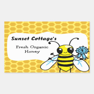 Anpassbare Honigkleber Rechteckiger Aufkleber
