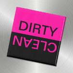 Anpassbare Hot Pink- und Black Dirty Clean Magnet<br><div class="desc">Eine einfache Hälfte schwarz und die Hälfte der Farbe Ihres gewählten Designs. Ändern Sie die Farben,  um Ihr eigenes "schmutziges" Design für den Geschirrspüler zu erstellen. Hell rosa und schwarz.</div>