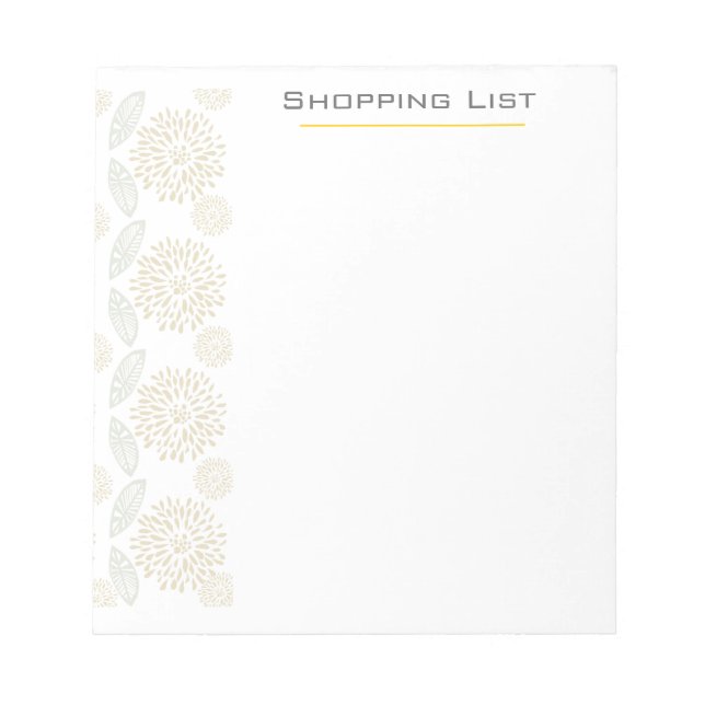 Anpassbare Hübsche Elegante Blume Notizblock (Vorderseite)