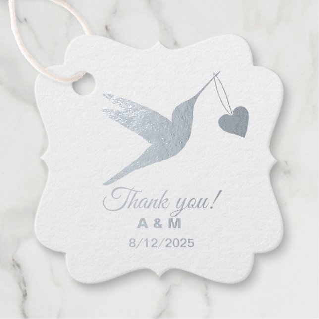 Anpassbare Hummingvogelsilber Geschenkanhänger (Vorderseite)