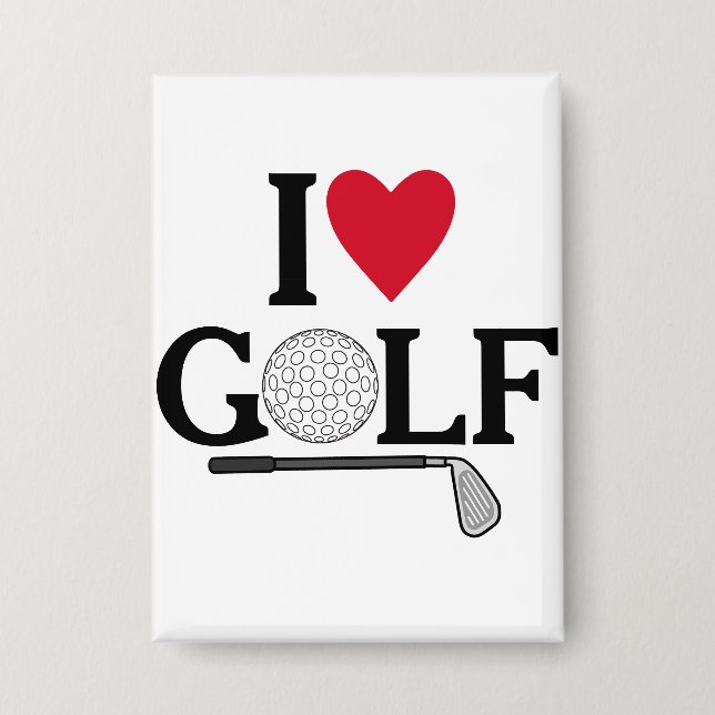 Anpassbare Ich liebe Golfbälle Button (Vorderseite)