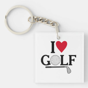 Anpassbare Ich liebe Golfbälle Schlüsselanhänger