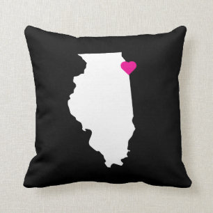Anpassbare Illinois Staat Liebe Reversible Pillow Kissen