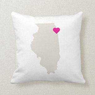 Anpassbare Illinois Staat Liebe Reversible Pillow Kissen