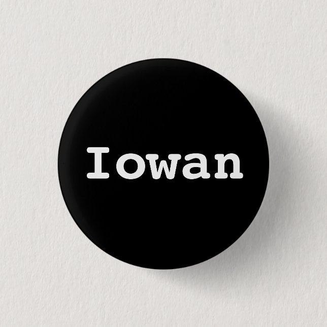 Anpassbare Iowan-Typografie Button (Vorderseite)