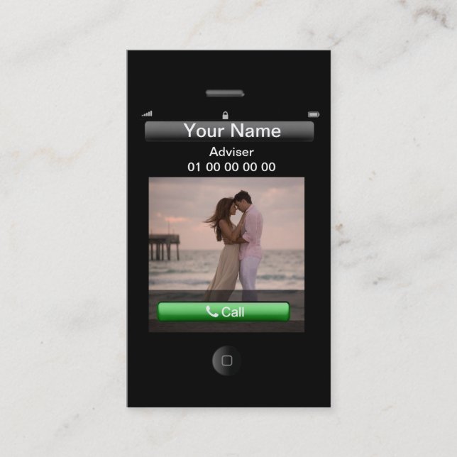 Anpassbare iPhone-Gestaltung (mit sozialen Tasten) Visitenkarte (Vorderseite)