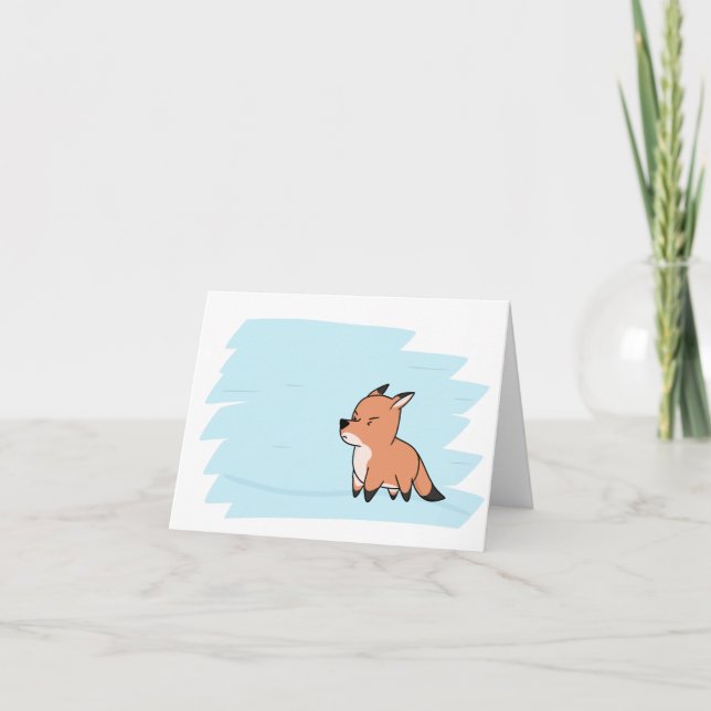 Anpassbare It Fookin Wimdy Fox Feiertagskarte (Vorderseite)