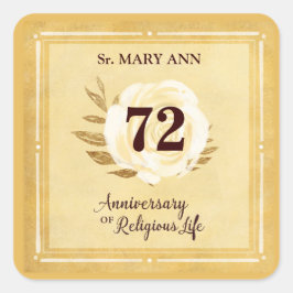 Anpassbare Jahrestag des religiösen Lebens Nun Quadratischer Aufkleber
