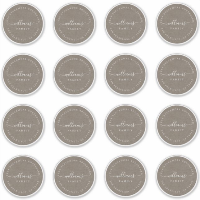 Anpassbare Kalligraphie Kraft 6,9 cm 2,72 Zoll Aufkleber (Vorderseite)