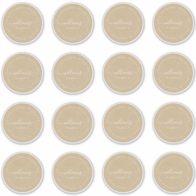 Anpassbare Kalligraphie Kraft 6,9 cm 2,72 Zoll Aufkleber (Vorderseite)