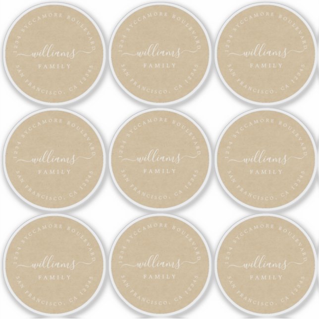 Anpassbare Kalligraphie Kraft 6 cm 2,36 Zoll Aufkleber (Vorderseite)