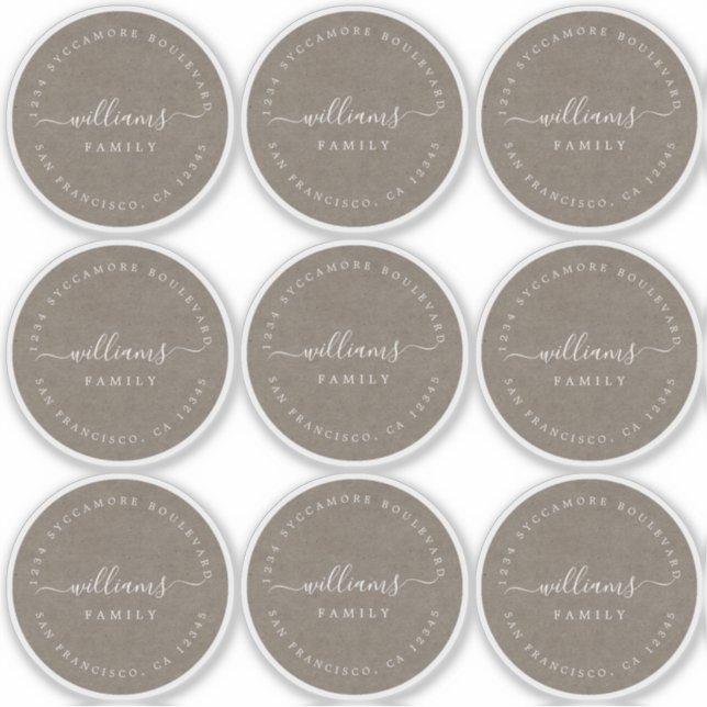 Anpassbare Kalligraphie Kraft 6 cm 2,36 Zoll Aufkleber (Vorderseite)