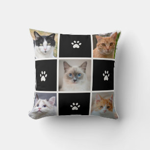 Anpassbare Katzen- und Hunde-Fotos und Herzen auf Kissen