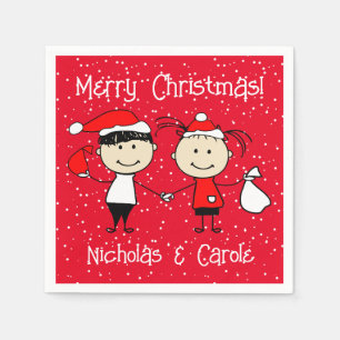 Anpassbare Kinder und Erwachsene Weihnachten Serviette