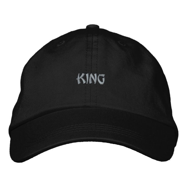 Anpassbare King-Druckschrift Text Elegant Geschenk Bestickte Baseballkappe (Vorderseite)