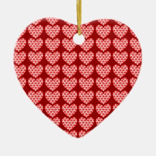 Anpassbare Kissy Lips Hearts Keramik Ornament