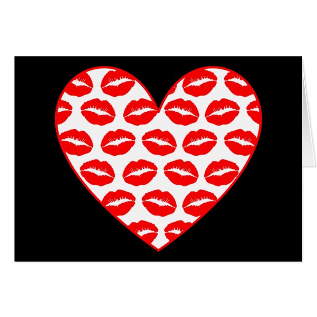 Anpassbare Kissy Lips Herz (Vorderseite (Horizontal))