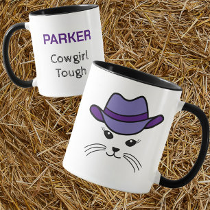 Anpassbare kleine Cat Cowboy-Tasse Tasse