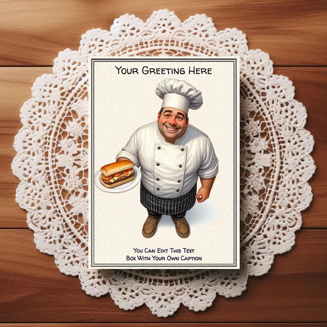 Anpassbare Koch / Chef Postkarte für jeden Anlass (Von Creator hochgeladen)