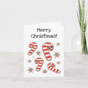 Anpassbare Lebkuchen-Weihnachtskarte Karte