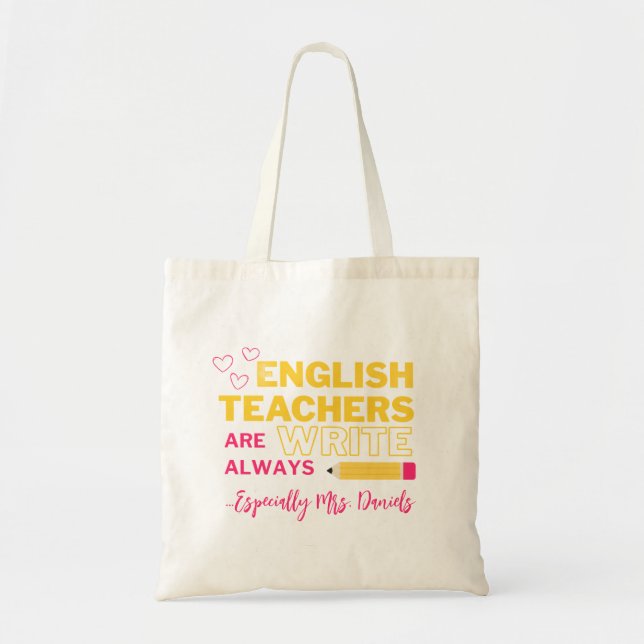 Anpassbare Lehrertasche für Englischlehrer Tragetasche (Vorne)