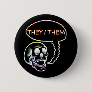 Anpassbare LGBTQIA+ Regenbogen-Stolz-Pronomen-Tote Button