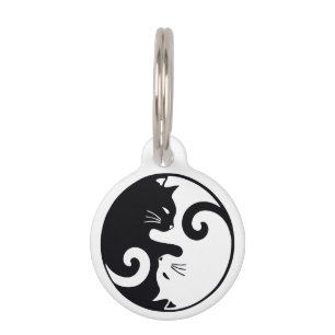 Anpassbare Liebe Cats Ying Yang Haustiermarke