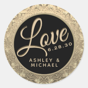 Anpassbare Liebe Hochzeitsszenario-Siegel Runder Aufkleber