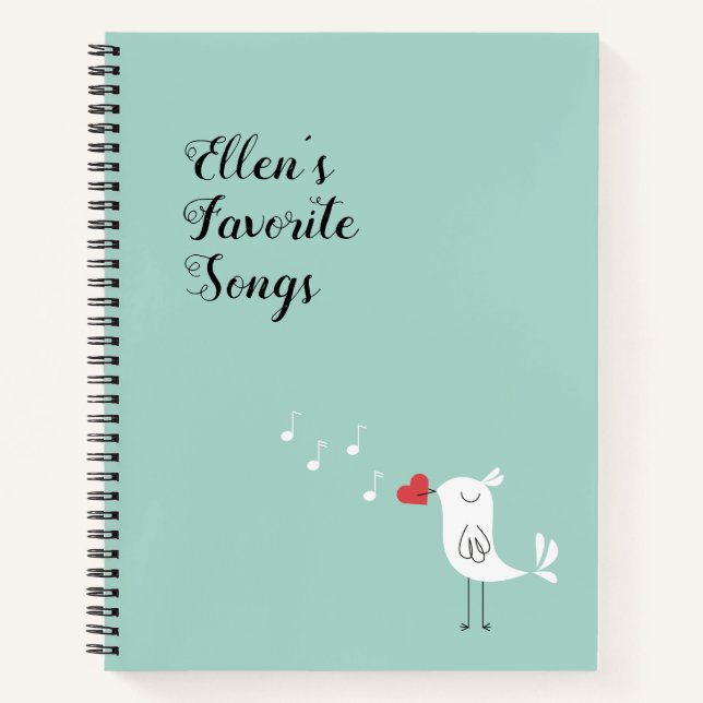Anpassbare Lieblings-Songs-Journal Notizbuch (Vorderseite)