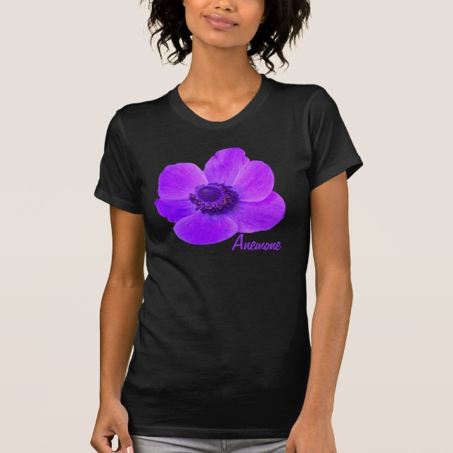 Anpassbare Lila Anemone Blume T Shirt (Vorderseite)