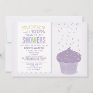 Anpassbare lila Cupcake Streusel Einladung