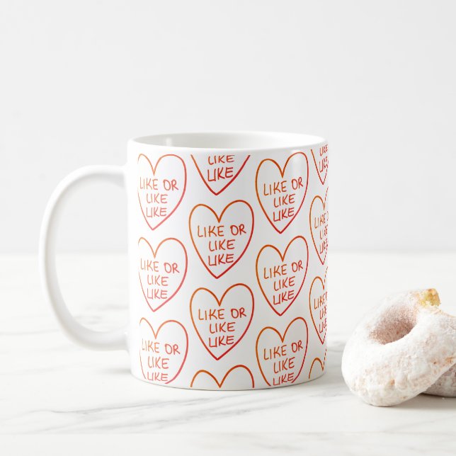 Anpassbare, lustige Art oder wie feine Herzen Kaffeetasse (Mit Donut)