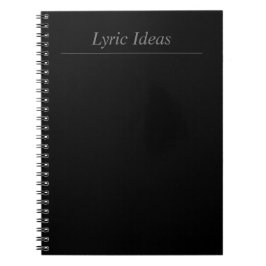 Anpassbare Lyric Ideas Black Notebook Notizblock