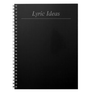 Anpassbare Lyric Ideas Black Notebook Notizblock
