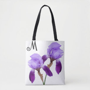 Anpassbare M Monogramm hübsche lila Irisblüte