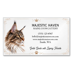 Anpassbare Maine Coon Katzenzucht Magnetische Visitenkarte