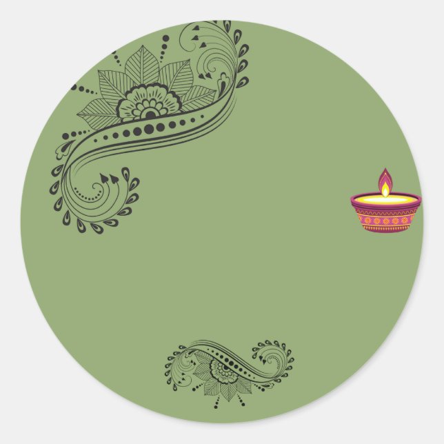 Anpassbare Mehendi-Aufkleber Runder Aufkleber (Vorderseite)