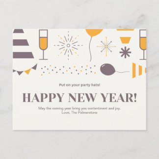 Anpassbare Message-Happy New Year Design Postkarte