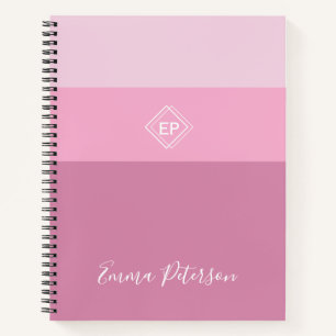 Anpassbare Minimalistische Monogramm Notizbuch