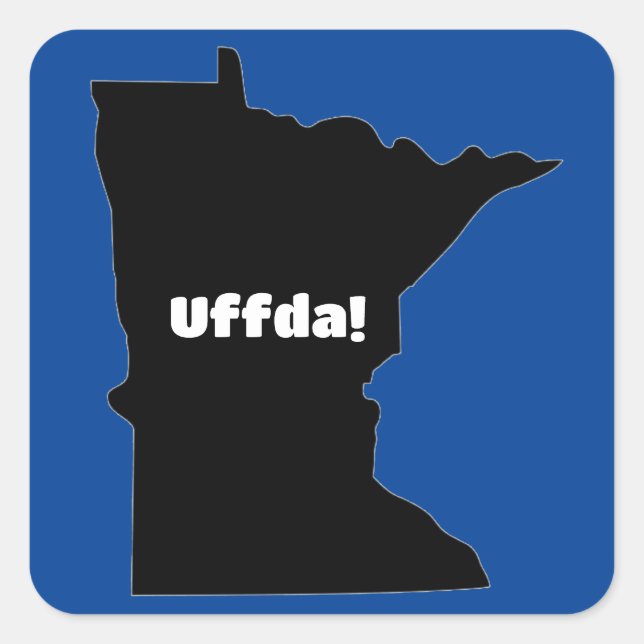 Anpassbare Minnesota-Uffda-Aufkleber Quadratischer Aufkleber (Vorderseite)